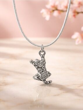 925 Sterling Silver Cat chain Pendant Necklace - Women's Jewelry